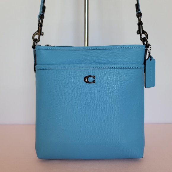 COACH Kitt Crossgrain Leather Messenger Crossbody- Pool ⭐ - Picture 6 of 16